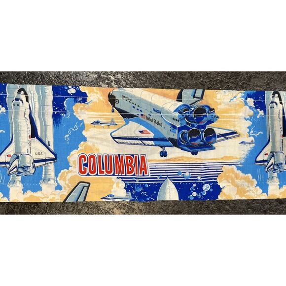 Columbia Space Shuttle NASA Sears 4 Pc Set 2 Drapes, Twin Flat Sheet, Valance - Picture 6 of 11